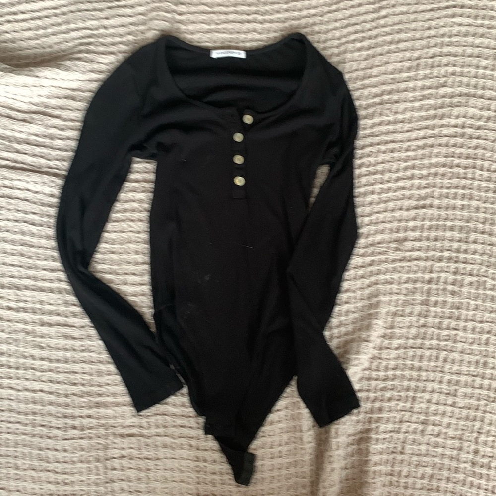 Black button up bodysuit